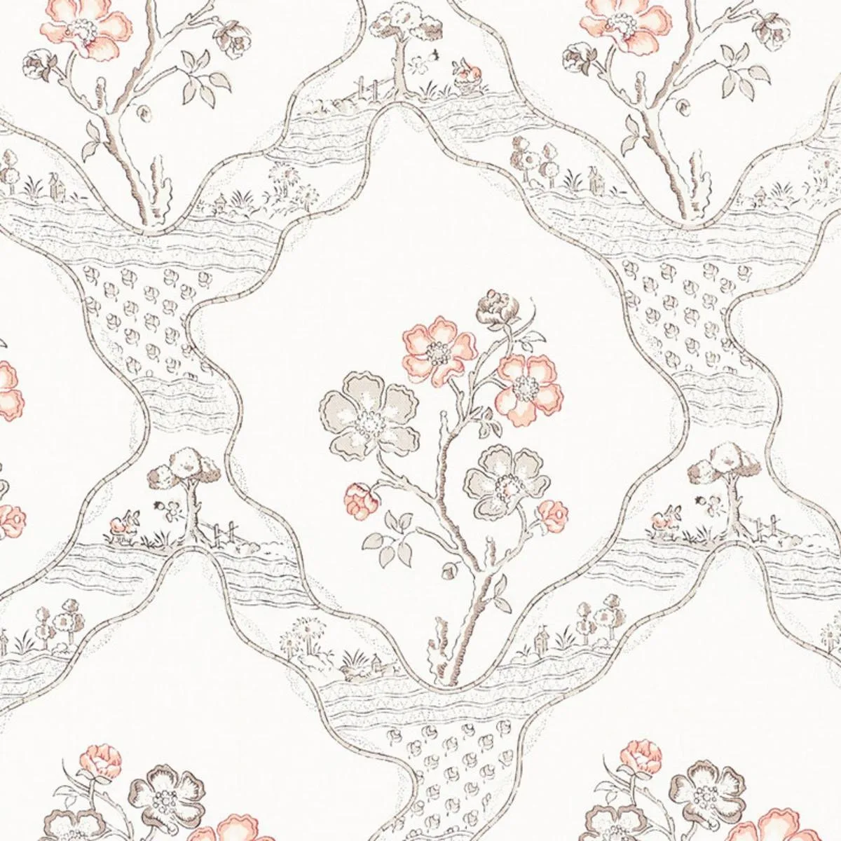 Schumacher 176851 Marella Rose fabric swatch