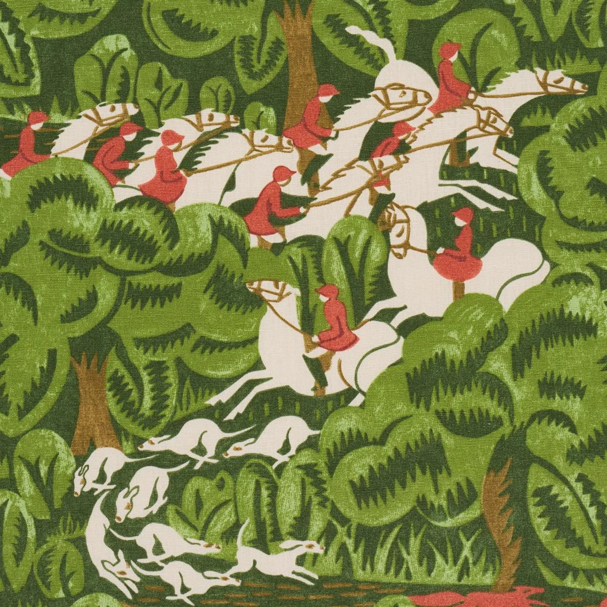 Schumacher 182340 Margaret Schloeman's Fox Chase Forest fabric swatch