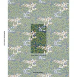 Schumacher 182341 Margaret Schloeman's Fox Chase Navy & Green fabric swatch