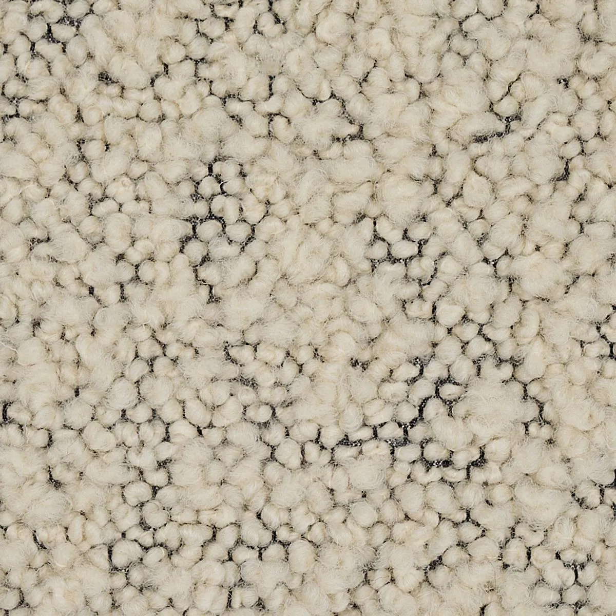 Schumacher 80530 Margarete Bouclé Ivory On Charcoal fabric swatch