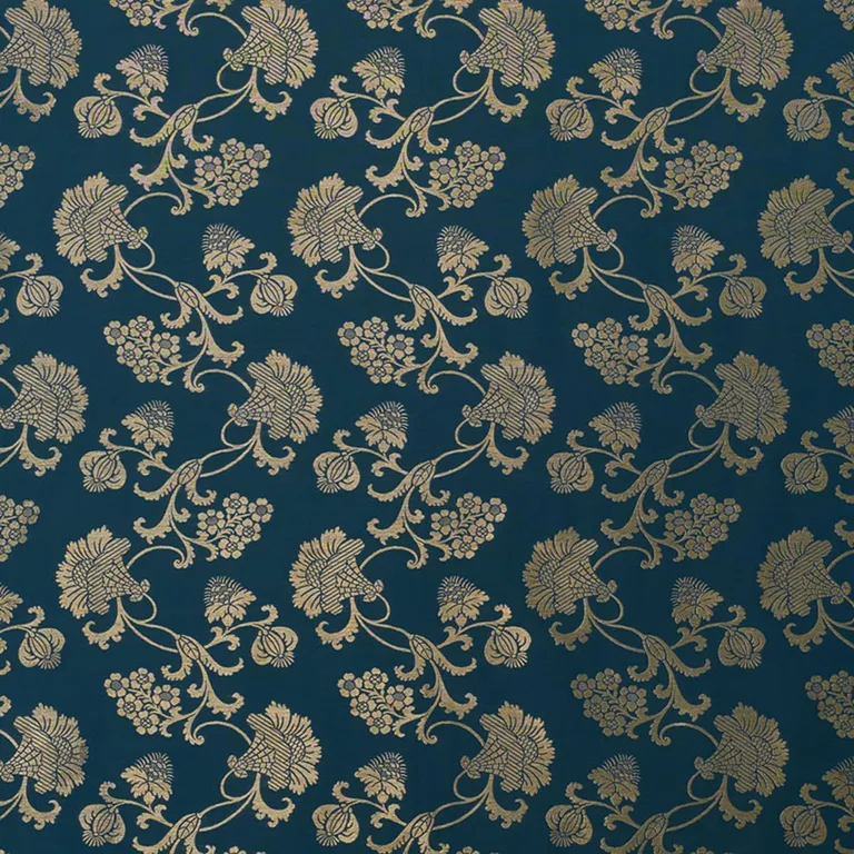 Schumacher 71843 Margaux Peacock Shimmer fabric swatch