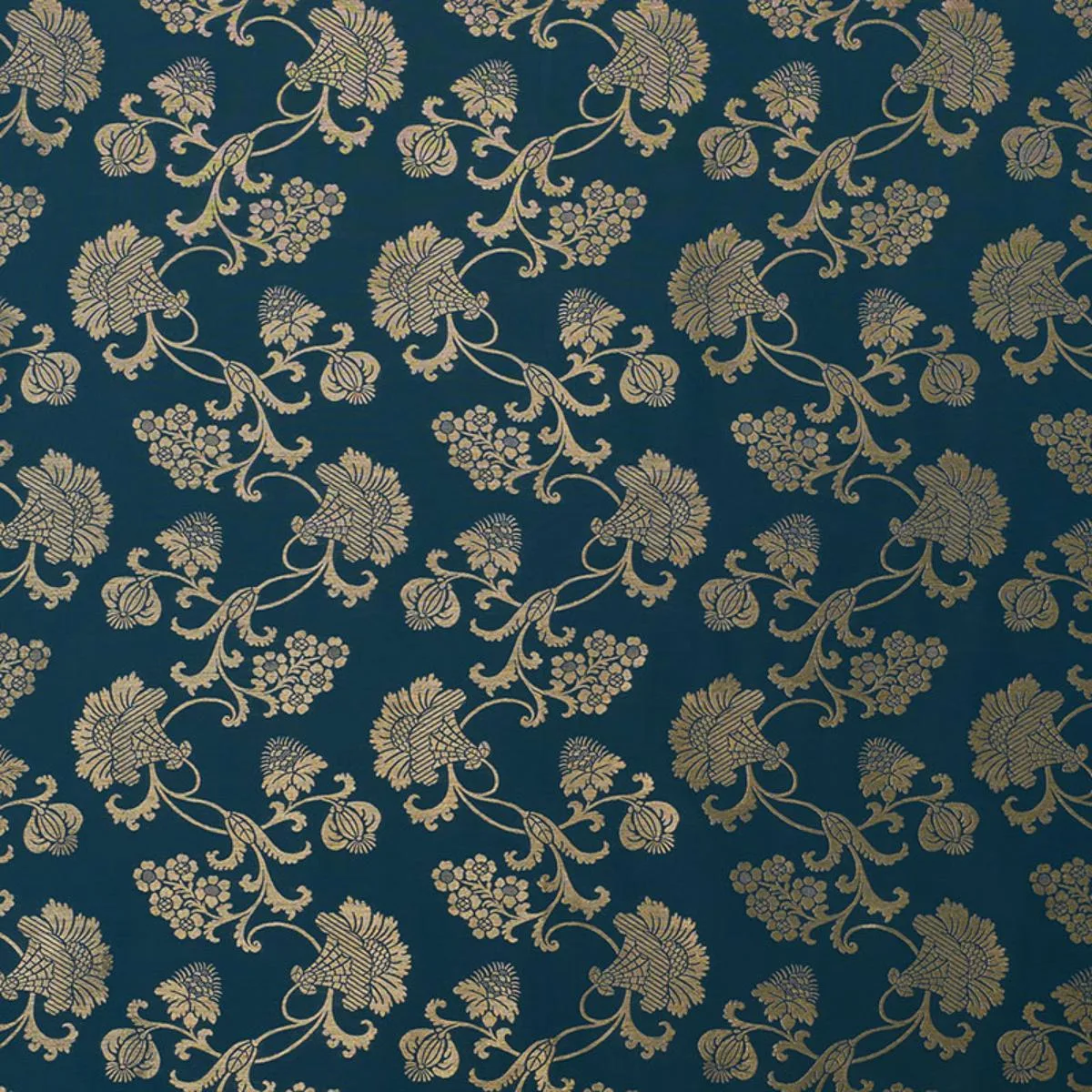 Schumacher 71843 Margaux Peacock Shimmer fabric swatch