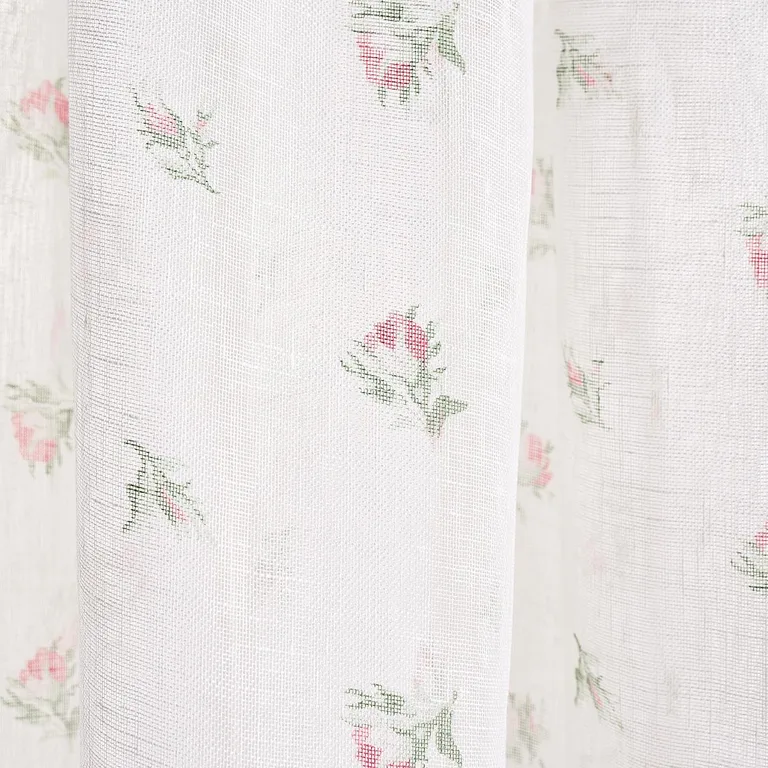 Schumacher 180830 Margie Floral Sheer Rose fabric swatch