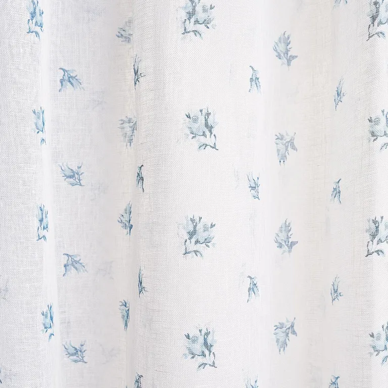 Schumacher 180831 Margie Floral Sheer Soft Blue fabric swatch