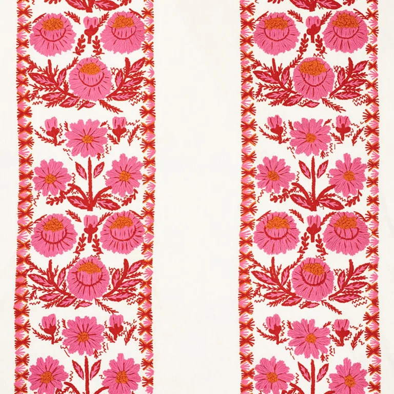 Schumacher 72331 Marguerite Embroidery Blossom fabric swatch