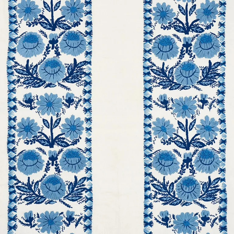 Schumacher 72330 Marguerite Embroidery Sky fabric swatch