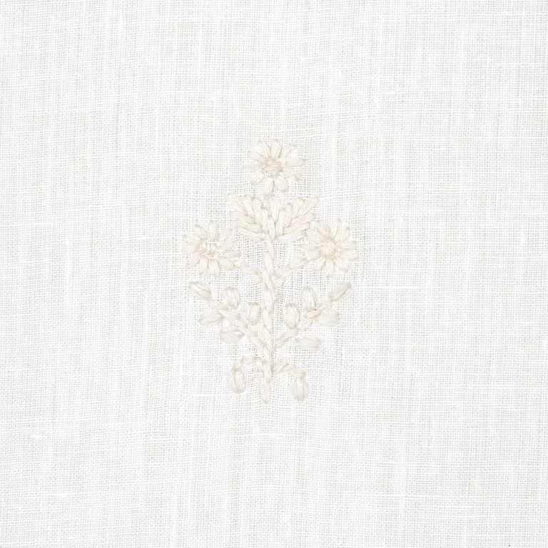 Schumacher 67790 Maria Embroidery Ivory fabric swatch