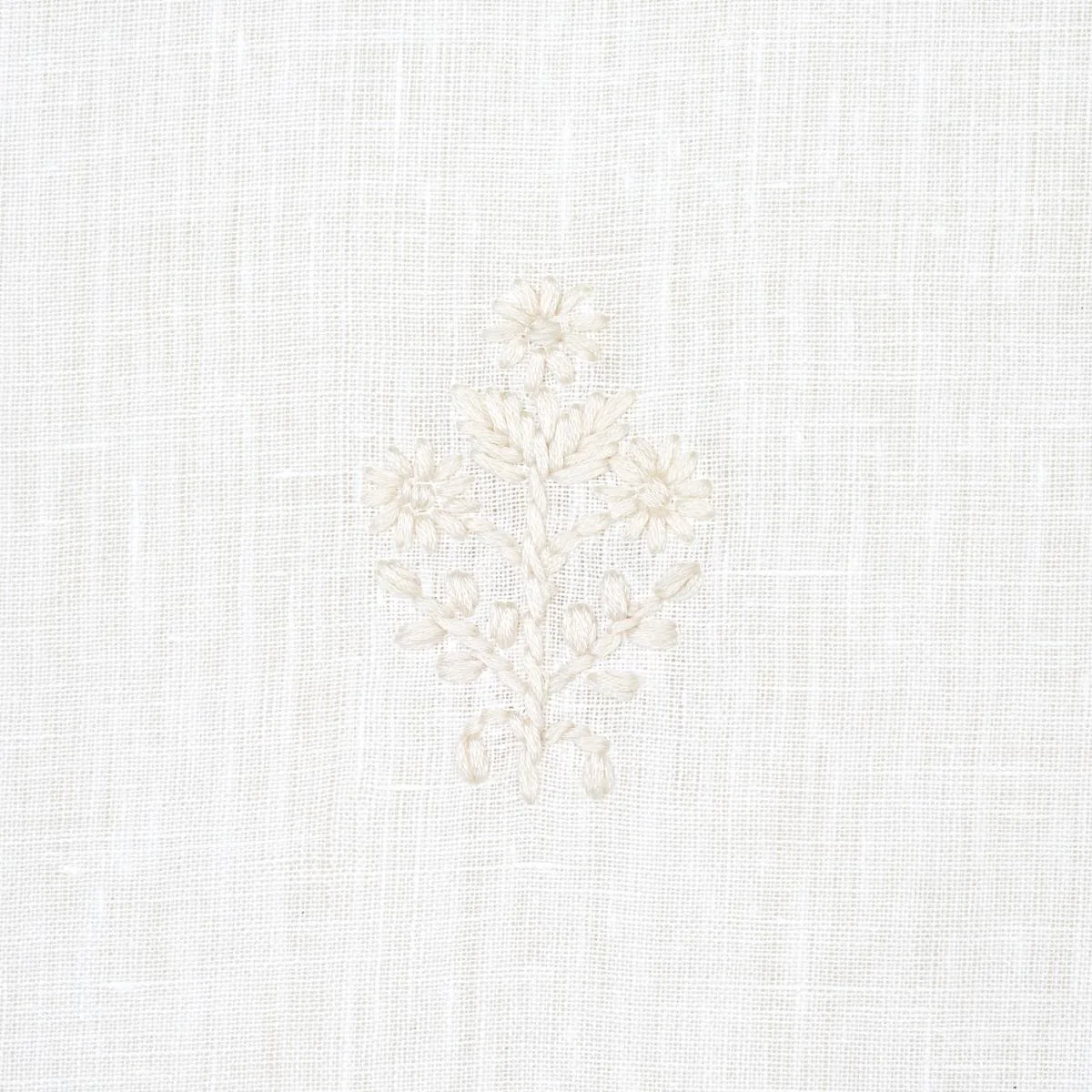 Schumacher 67790 Maria Embroidery Ivory fabric swatch