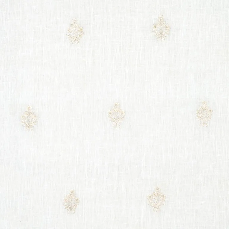Schumacher 67790 Maria Embroidery Ivory fabric swatch
