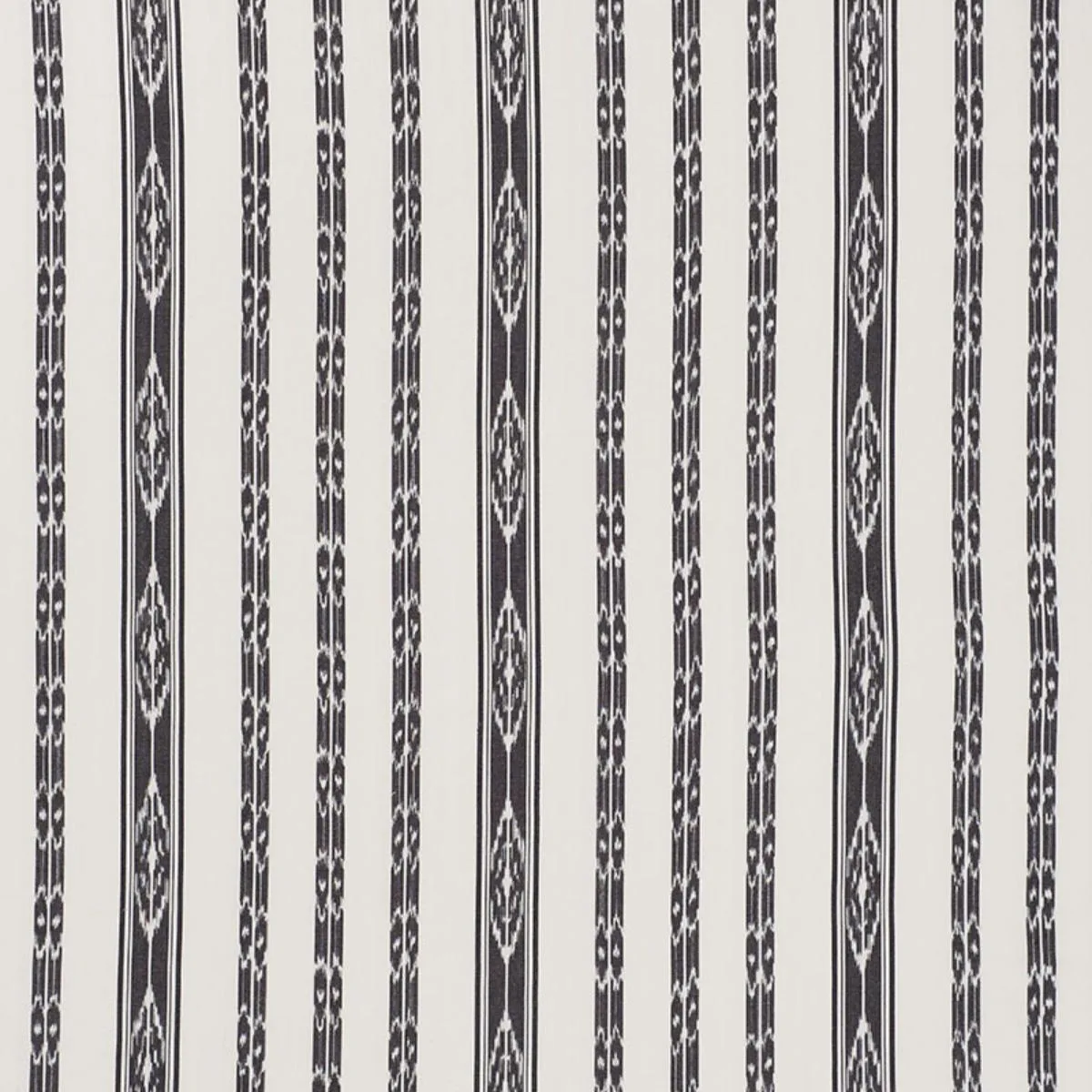 Schumacher 71982 Mariam Ikat Black fabric swatch