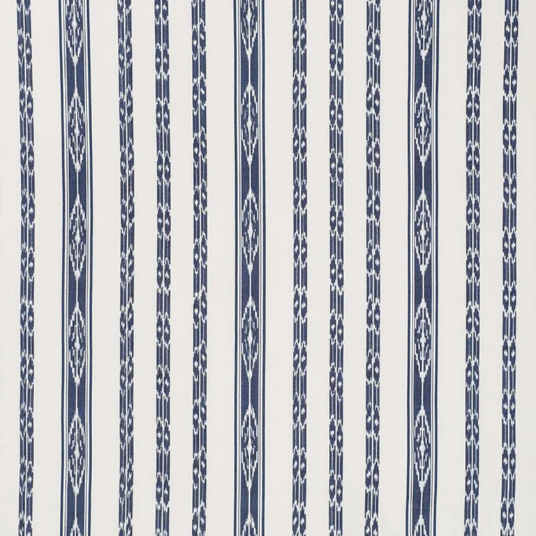 Schumacher 71980 Mariam Ikat Navy fabric swatch