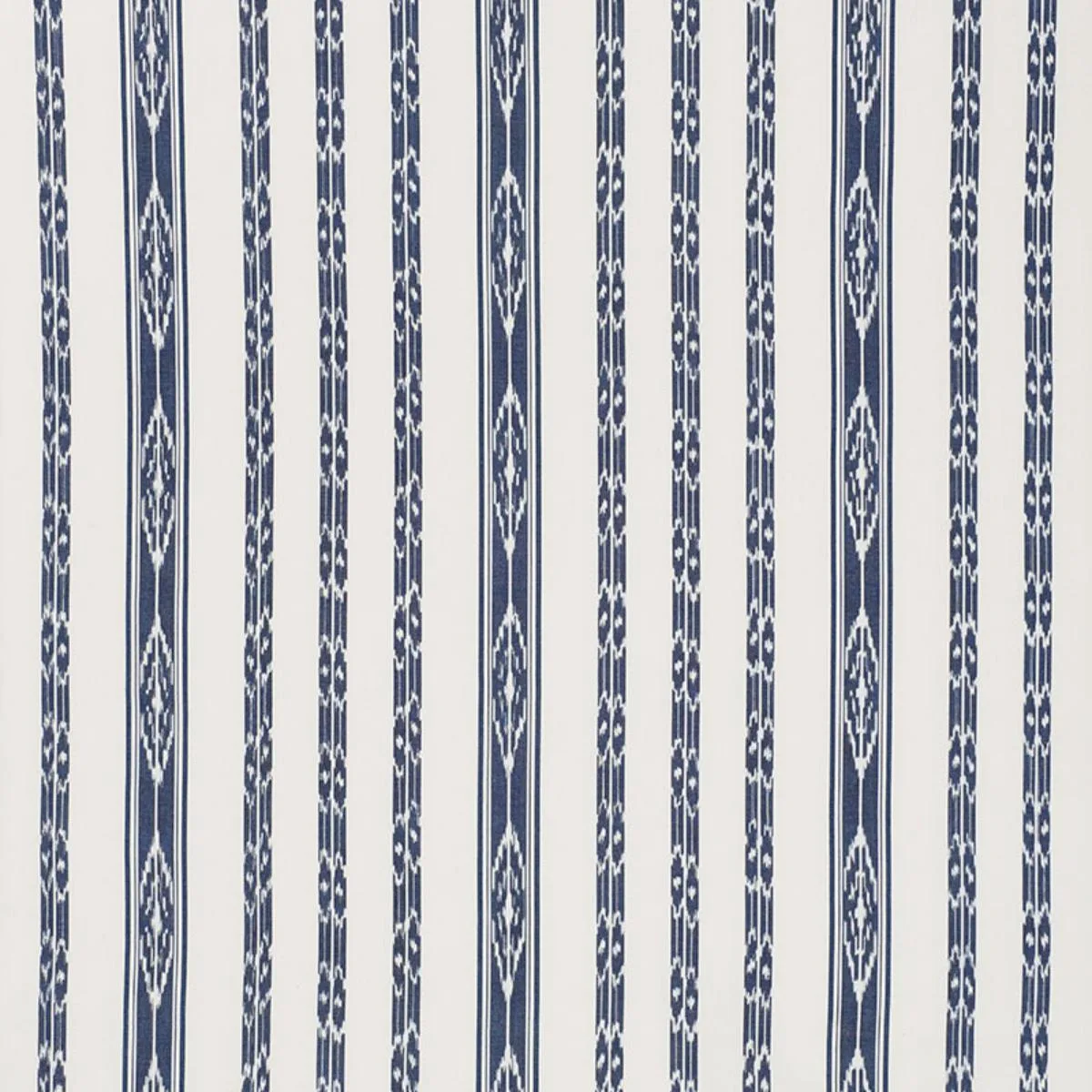 Schumacher 71980 Mariam Ikat Navy fabric swatch