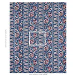 Schumacher 180530 Marielle Vine Denim & Red fabric swatch