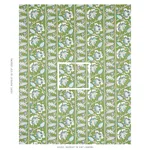 Schumacher 180531 Marielle Vine Green & Peacock fabric swatch