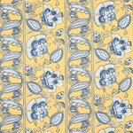 Schumacher 180532 Marielle Vine Yellow & Delft fabric swatch
