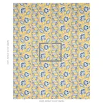Schumacher 180532 Marielle Vine Yellow & Delft fabric swatch