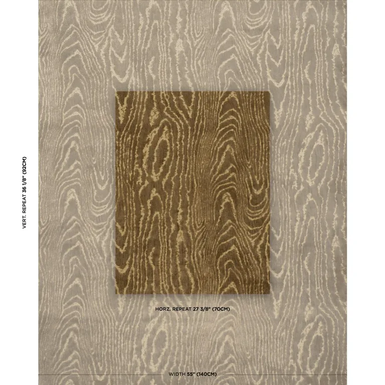 Schumacher 82750 Marisa Moire Velvet Camel fabric swatch