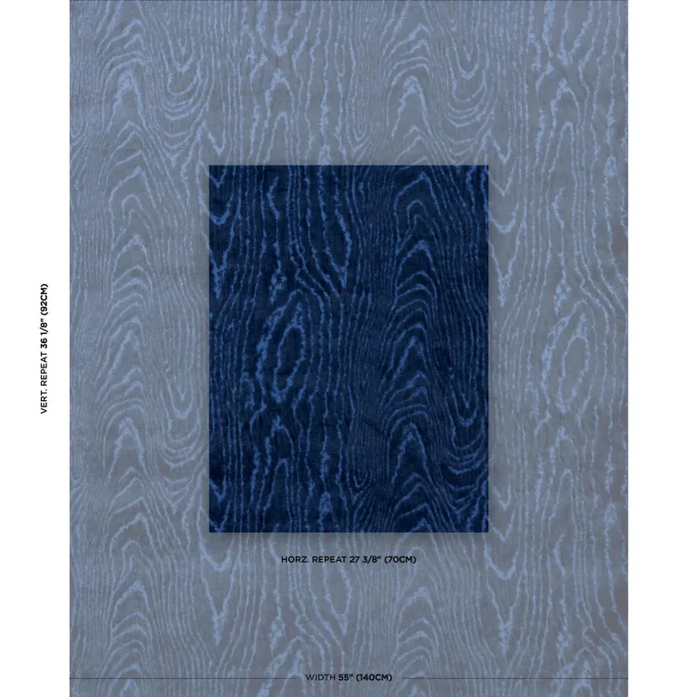Schumacher 82752 Marisa Moire Velvet Lapis fabric swatch