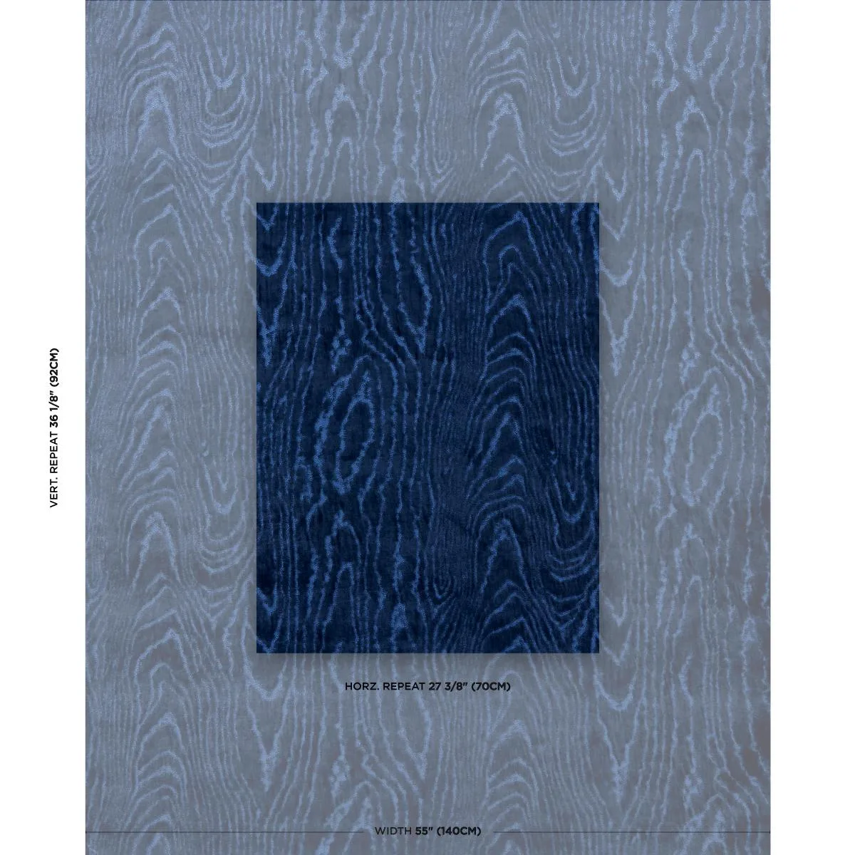 Schumacher 82752 Marisa Moire Velvet Lapis fabric swatch