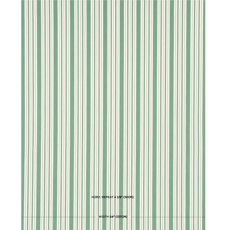 Schumacher 83804 Markie Stripe Emerald fabric swatch
