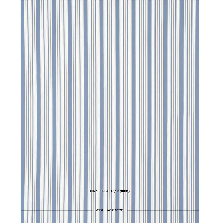 Schumacher 83801 Markie Stripe Indigo fabric swatch