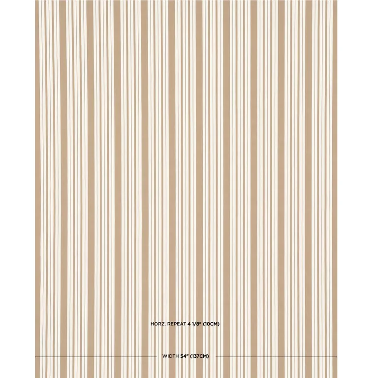 Schumacher 83805 Markie Stripe Neutral fabric swatch