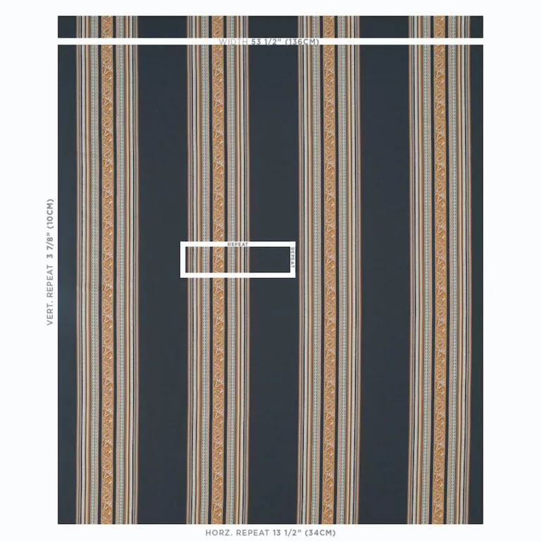 Schumacher 78600 Markova Stripe Black fabric swatch