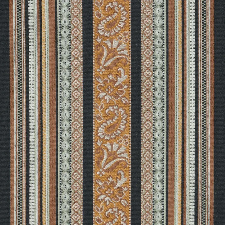 Schumacher 78600 Markova Stripe Black fabric swatch