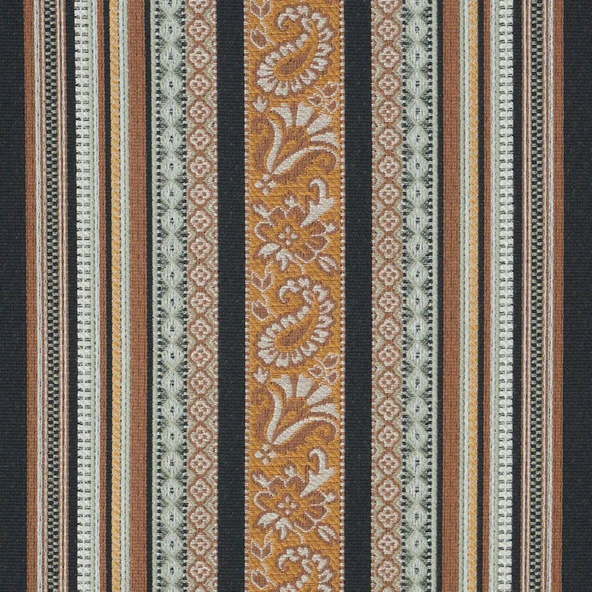 Schumacher 78600 Markova Stripe Black fabric swatch