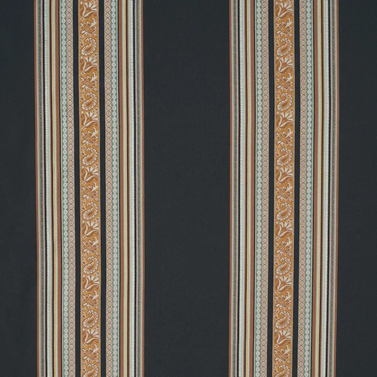 Schumacher 78600 Markova Stripe Black fabric swatch