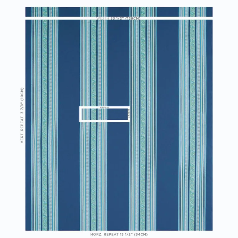 Schumacher 78602 Markova Stripe Navy fabric swatch