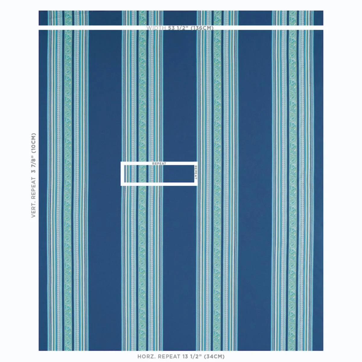 Schumacher 78602 Markova Stripe Navy fabric swatch