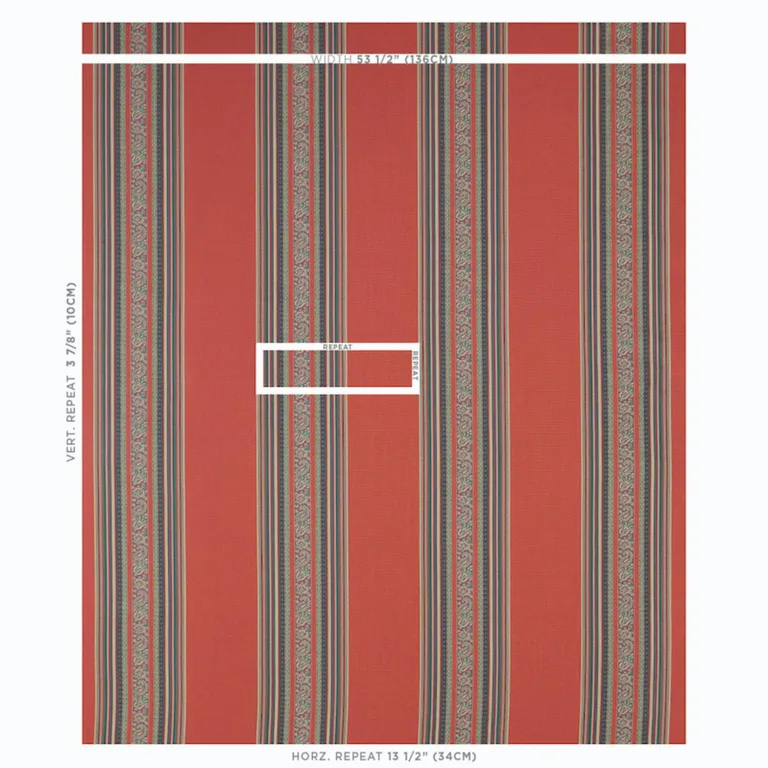 Schumacher 78601 Markova Stripe Red fabric swatch