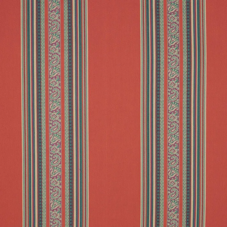 Schumacher 78601 Markova Stripe Red fabric swatch