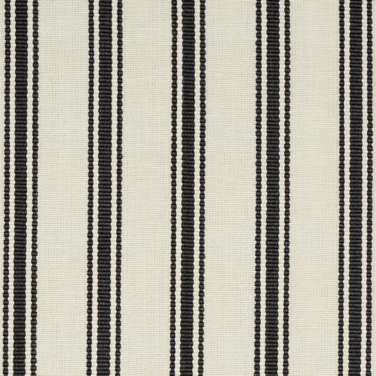 Schumacher 82201 Marquet Ticking Stripe Carbon fabric swatch
