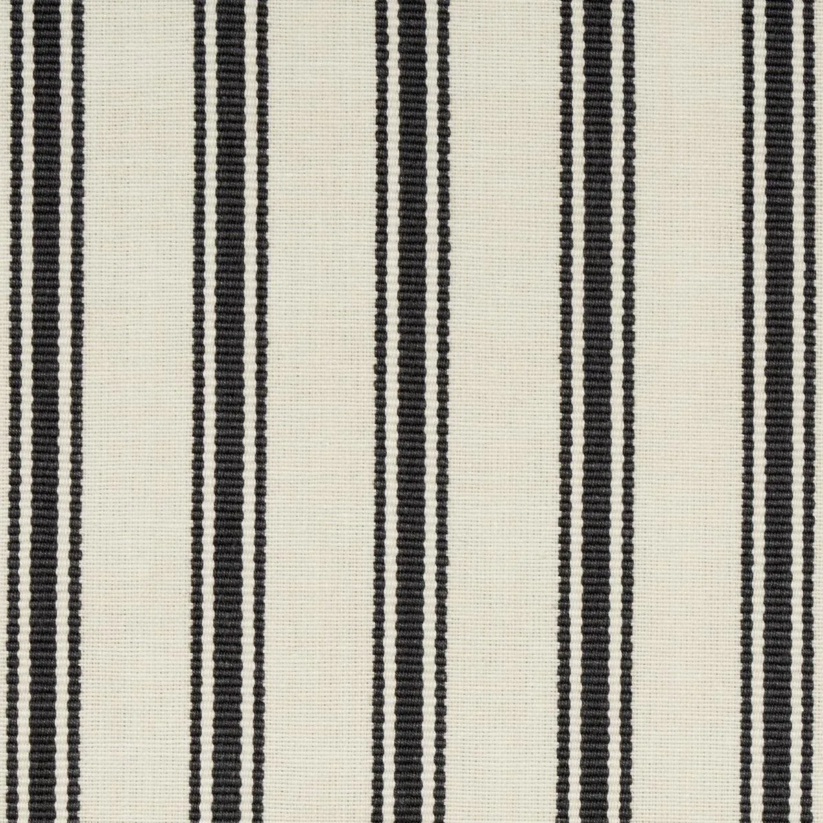 Schumacher 82201 Marquet Ticking Stripe Carbon fabric swatch