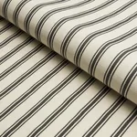 Schumacher 82201 Marquet Ticking Stripe Carbon fabric swatch
