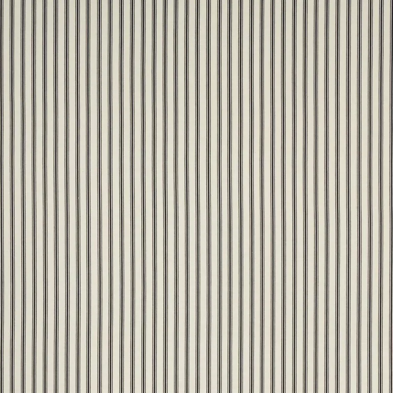 Schumacher 82201 Marquet Ticking Stripe Carbon fabric swatch