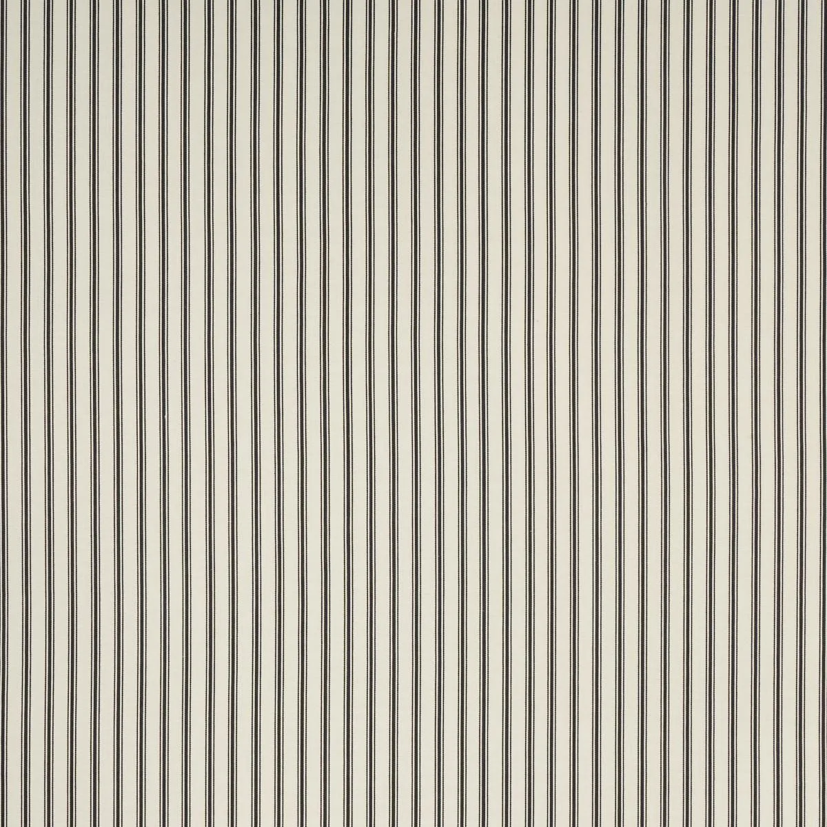 Schumacher 82201 Marquet Ticking Stripe Carbon fabric swatch