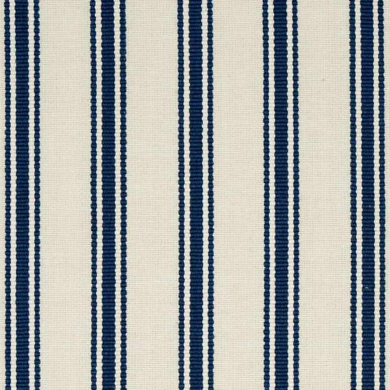 Schumacher 82200 Marquet Ticking Stripe Navy fabric swatch