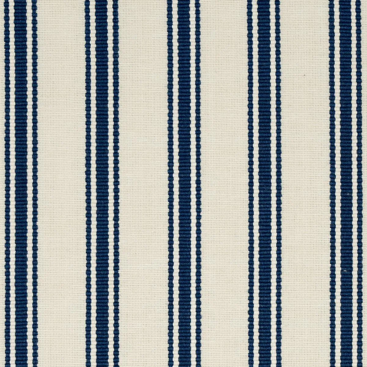 Schumacher 82200 Marquet Ticking Stripe Navy fabric swatch