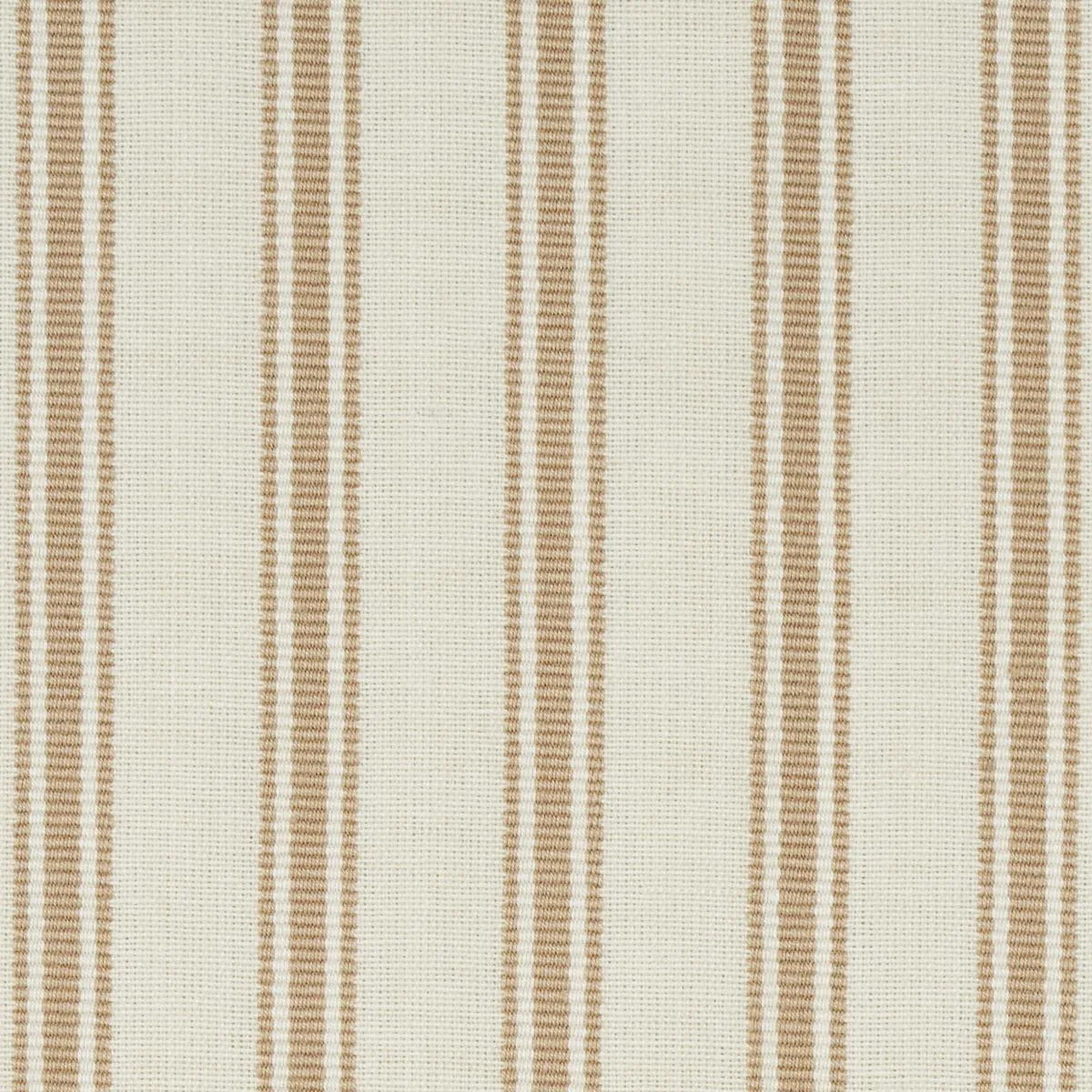 Schumacher 82202 Marquet Ticking Stripe Sand fabric swatch