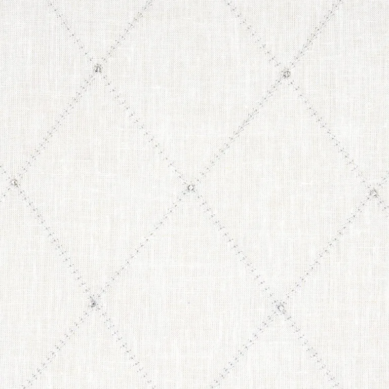 Schumacher 68000 Marquise Embroidered Sheer Pearl fabric swatch