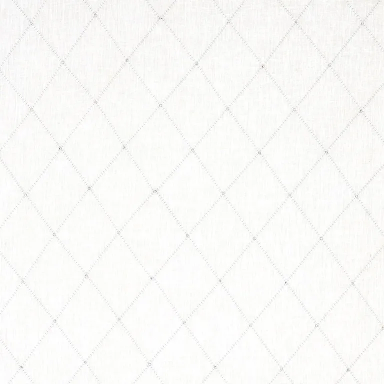 Schumacher 68000 Marquise Embroidered Sheer Pearl fabric swatch