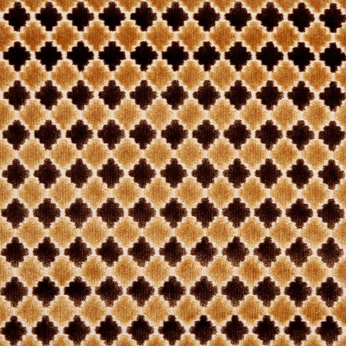 Schumacher 65646 Marrakesh Velvet Chocolate Brown fabric swatch