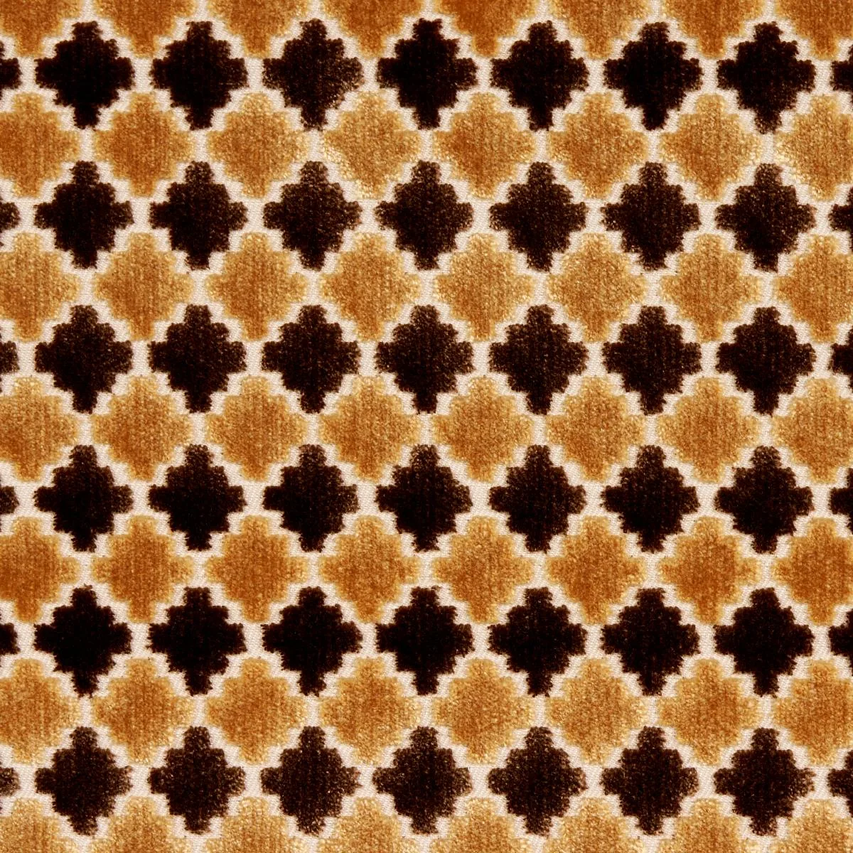 Schumacher 65646 Marrakesh Velvet Chocolate Brown fabric swatch
