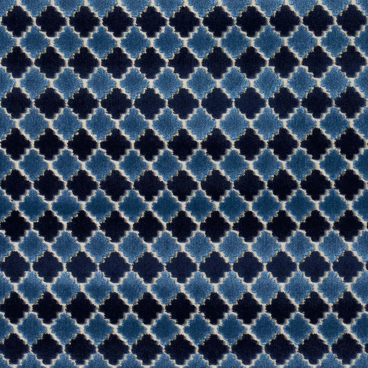 Schumacher 65645 Marrakesh Velvet Indigo fabric swatch