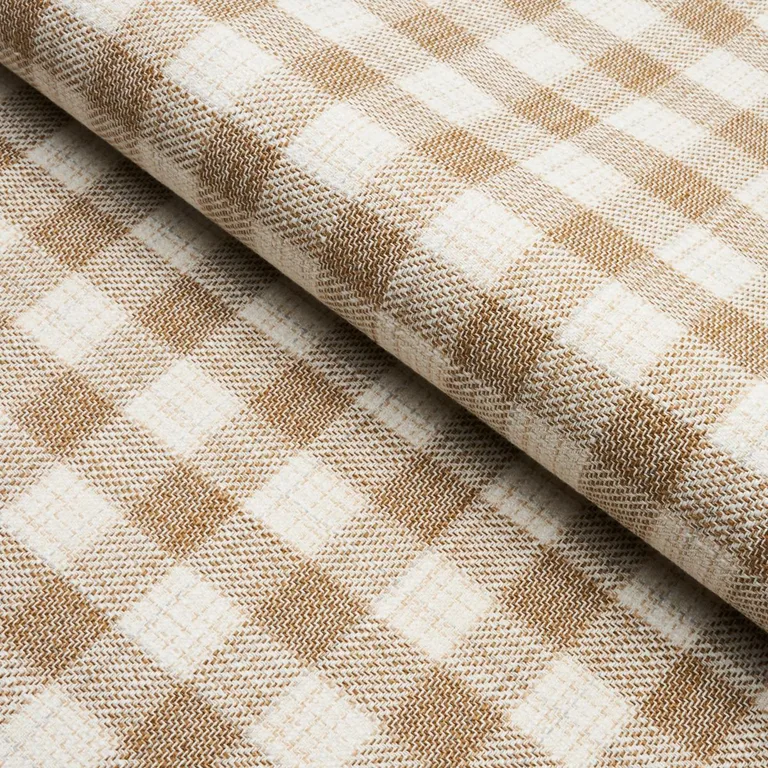 Schumacher 81412 Martina Plaid Indoor/Outdoor Natural fabric swatch