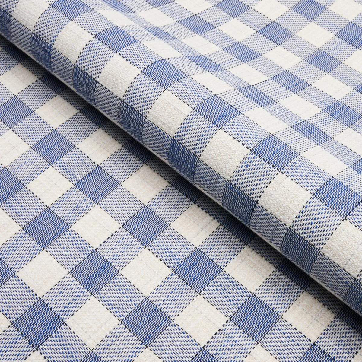 Schumacher 81410 Martina Plaid Indoor/Outdoor Navy fabric swatch