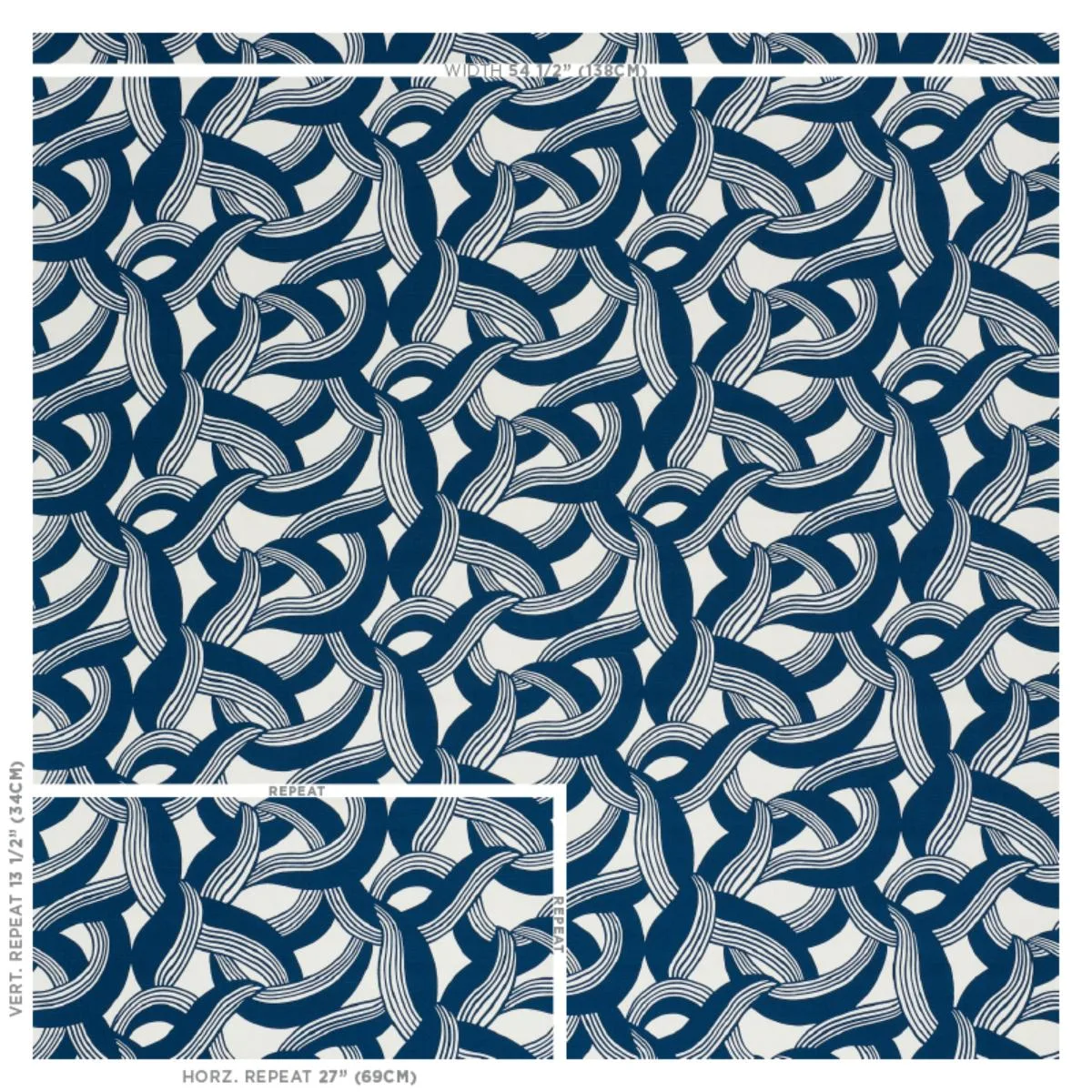 Schumacher 178032 Martingale Blue fabric swatch